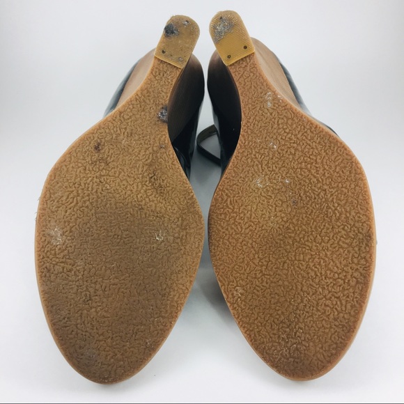 American Eagle 🦅 Patent Leather Open Toe Wedge - Picture 6 of 7